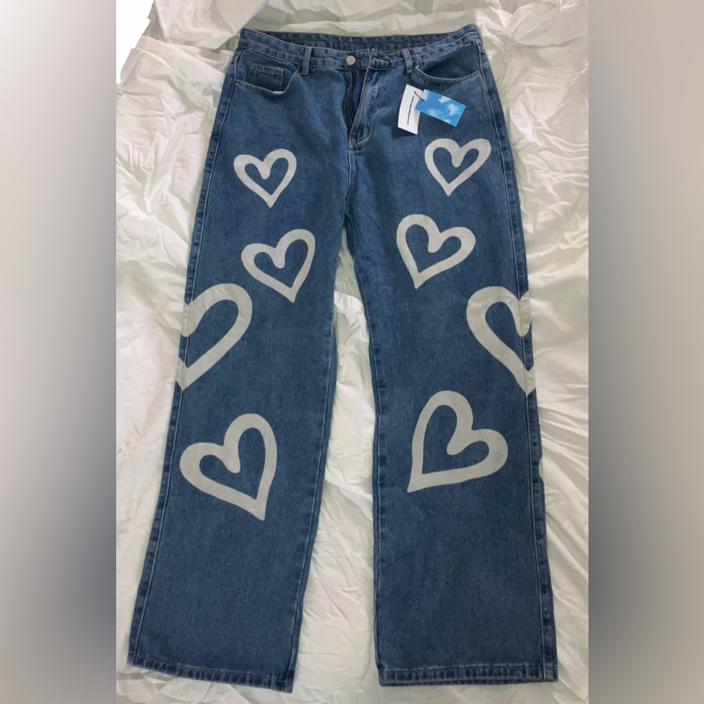 Cider straight leg jeans with hearts on them - Picture 15 of 15